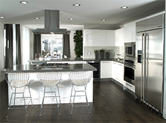 Kitchen with silver appliances